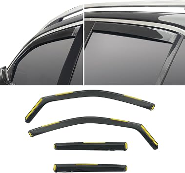 Fit 2020-2025 Mercedes-Benz W167 GLE Class SUV in Channel Window Visors | IKON MOTORSPORTS, Not Fit Coupe, PC Polycarbonate, Black, Rain Guards, Side Window Wind Deflectors, 4PCS, Let Fresh Air in
