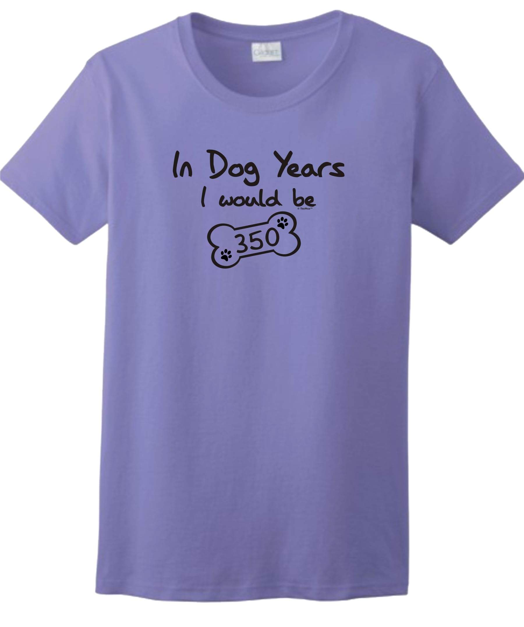 50th Birthday 350 Dog Years Birthday Milestone Short Sleeve Ladies Cut T-Shirt [PPP]