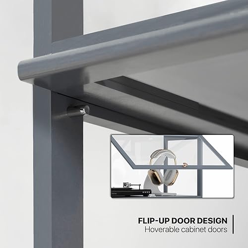 Miniatura 7 de MoNiBloom Vitrina transparente de 5 niveles para figuras, vitrina de 65.5 pulgadas de alto con puertas acrílicas abatibles, armario alto de bambú