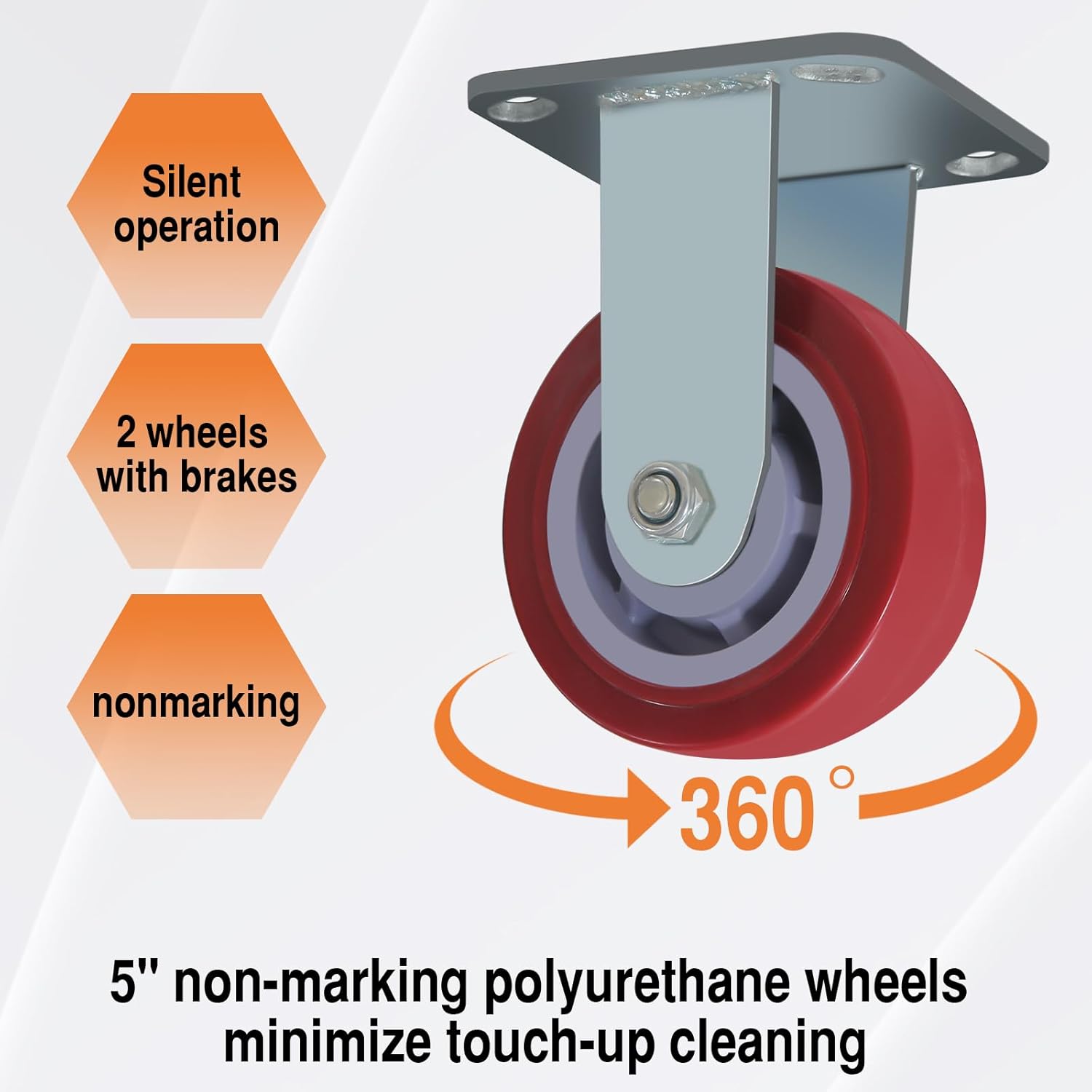 2500 LBS Heavy Duty Platform Truck Cart with 4 Side Handrails with 4 Rubber Swivel Casters for Loading and Storage