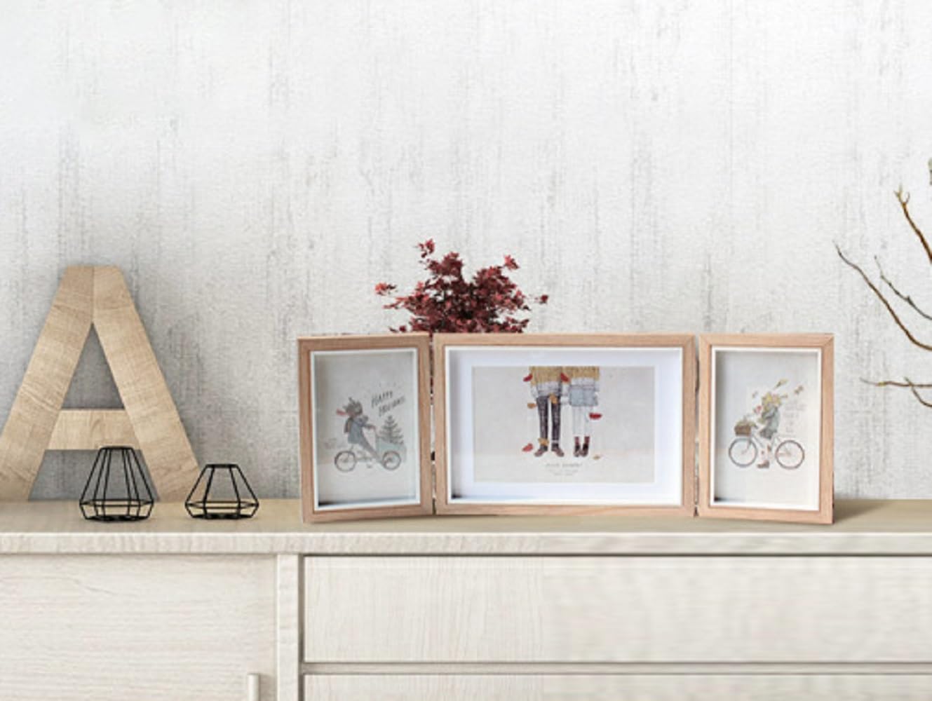 Amazon.co.jp: siawadeky フォトフレーム KG判 3面 写真立て