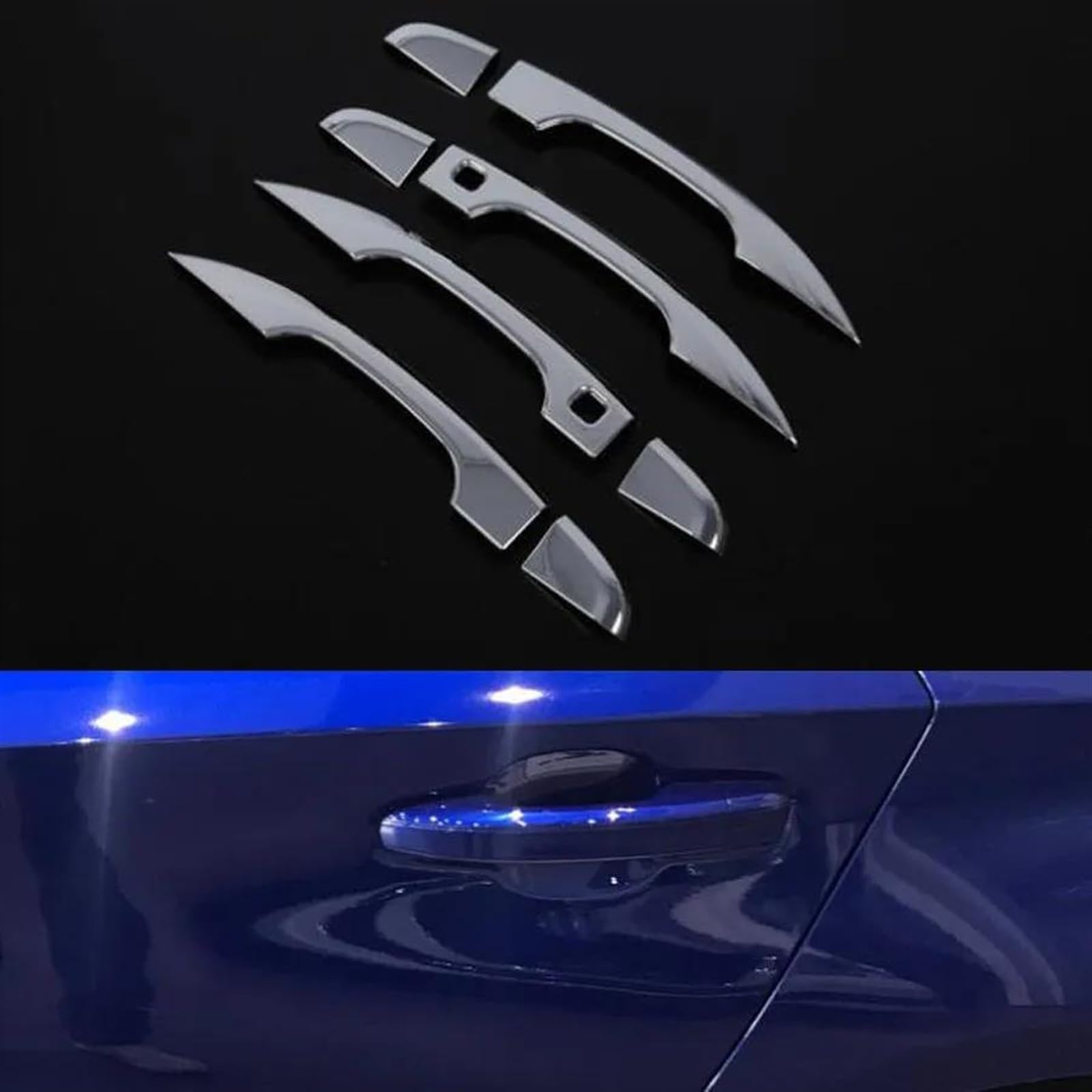 SLIMES Door Handle Cover 8 Pieces Car Electroplating Exterior Strip W/Smart Keyhole for Accord 10th 2018 Protection(OneColor)