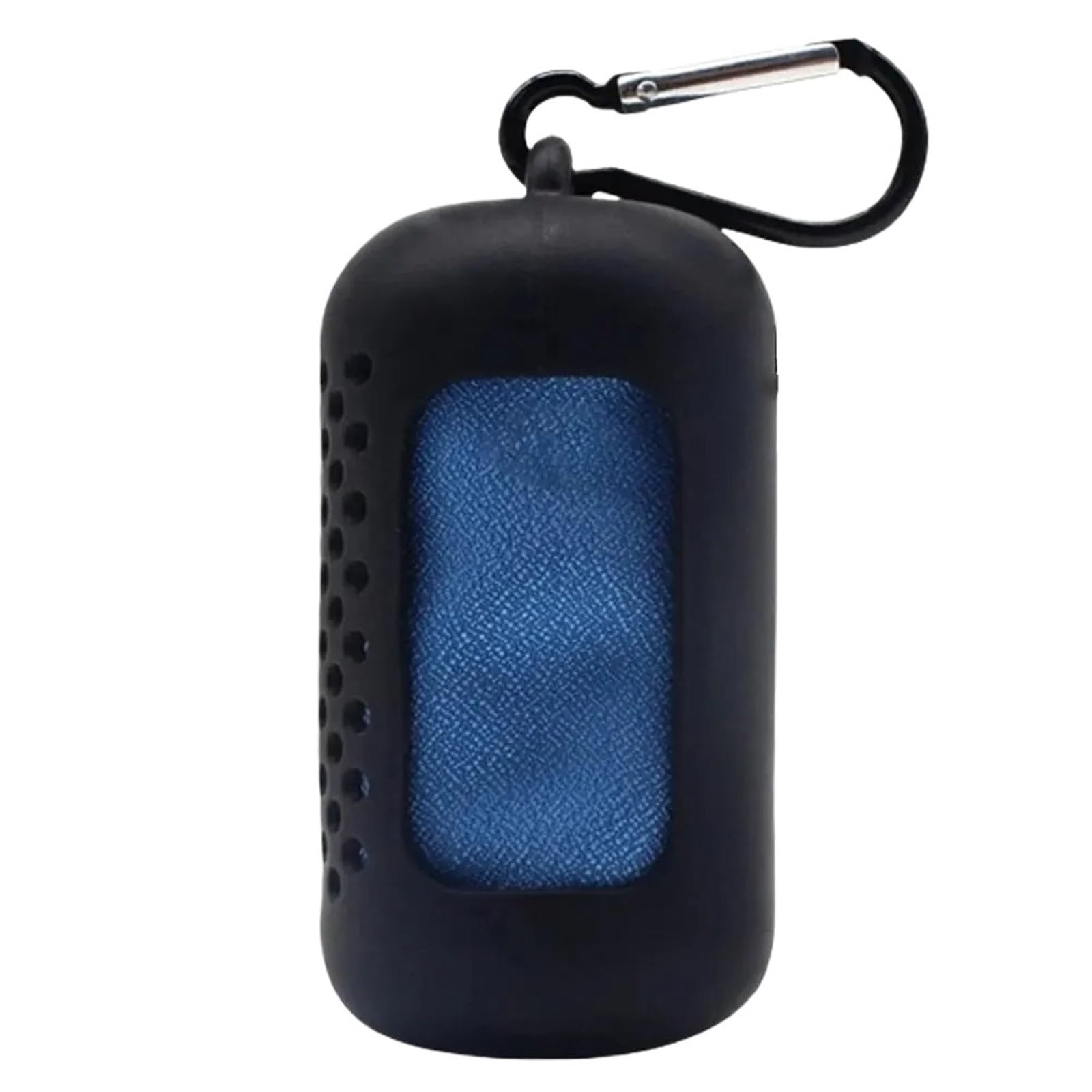 Serviette de refroidissement circulaire en silicone noir pour sport et yoga