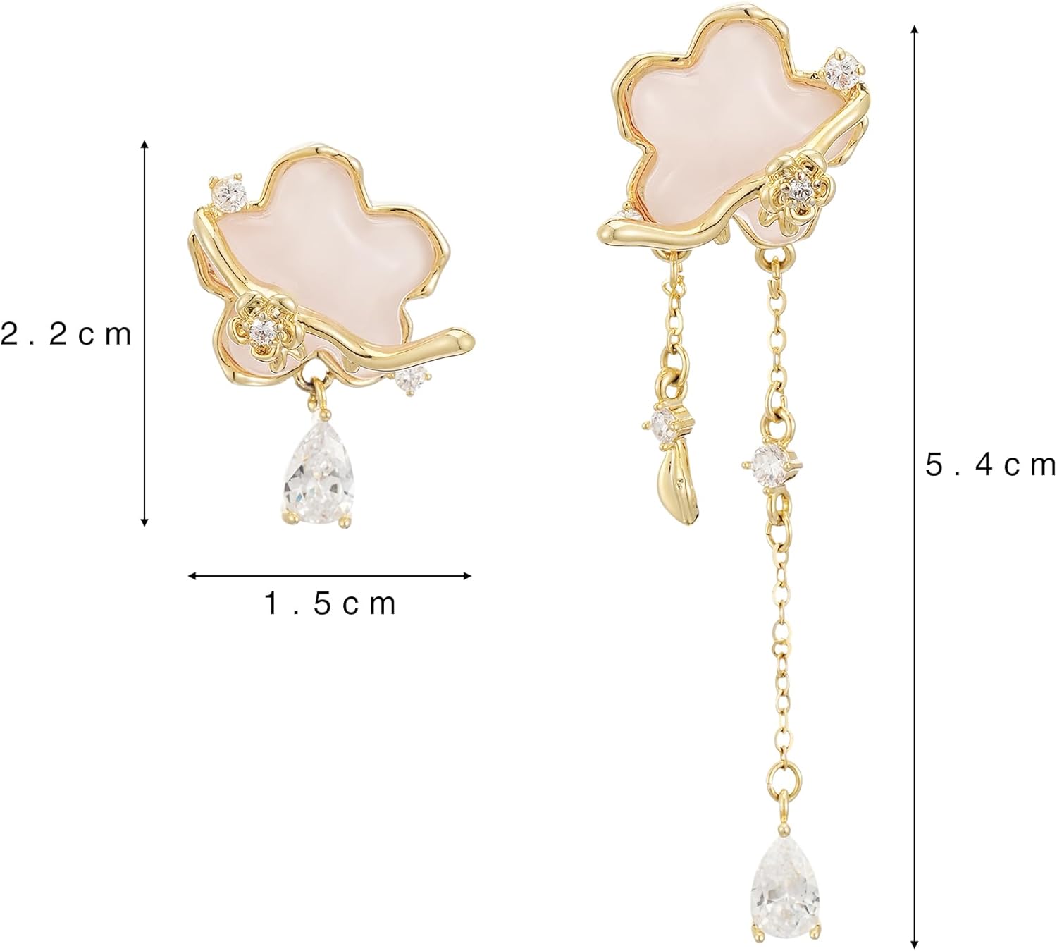 SIXFOX Pink Flower Earrings For Women Trendy 925 Sterling Silver Dangle Drop Earrings CZ Hypoallergenic Jewelry Gifts For Her - Image 8