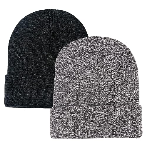 Image of ZOORON 1&2 Pack Beanie for Men Women Slouchy Beanie Hats Winter Knit Caps Soft Ski Hat Unisex
