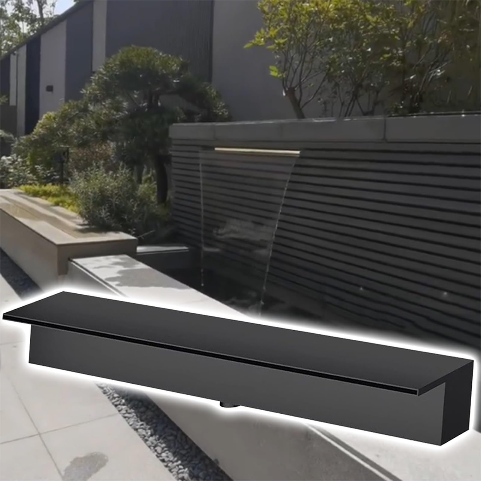 Bec de déversement en acier inoxydable pour fontaine d'architecte et cascade extérieure de luxe