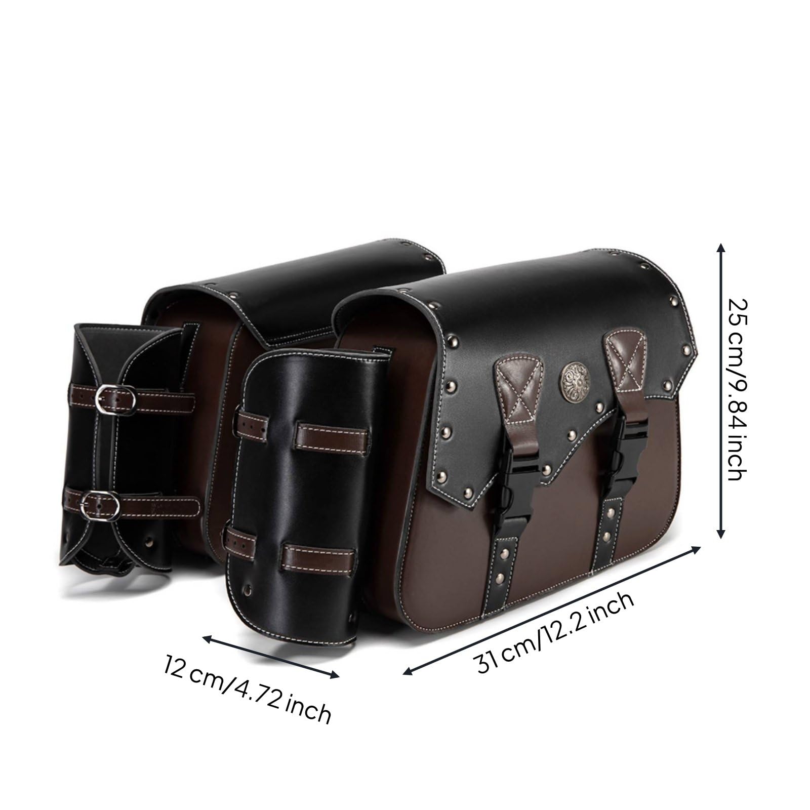 Borsa Portaoggetti Borsa Laterale Sacca Sottosella Bauletto Accessori in Pelle PU con Design Classico E Cintura a Fibbia Adatta per ciclisti Giri Fuori Città Weekend