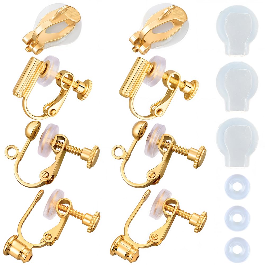 Clips de boucles d'oreilles en laiton plaqué or 18k durables pour créations raffinées
