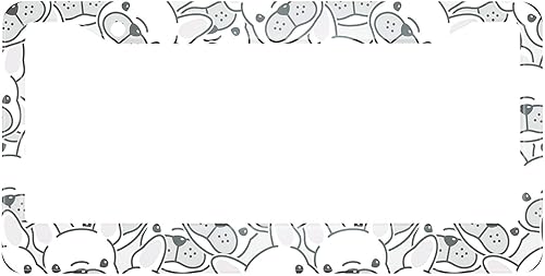 HOSNYE Marco de matrícula de Bulldog francés, cara de cachorro, cabeza de perro, cubierta de placa de metal para placas delanteras, marco de