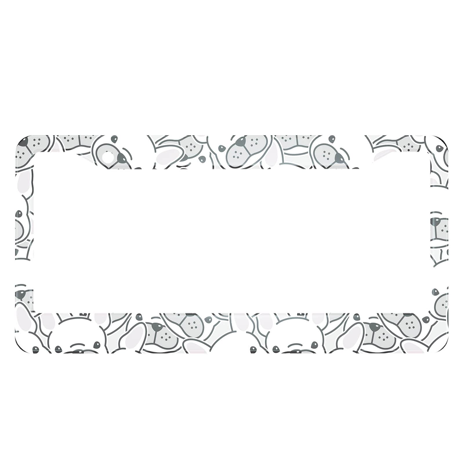 HOSNYE French Bulldog License Plate Frame Puppy Face Dog Head Doodle Metal License Plate Cover Front Plates Frames Car Tag Frame for Women Men US