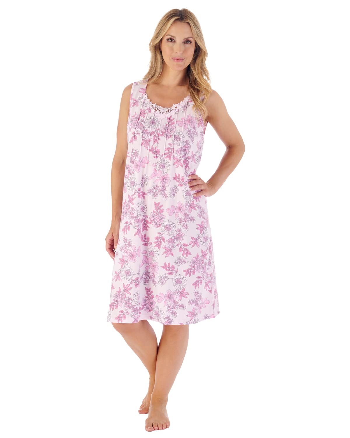 Slenderella Floral Sleeveless Nightie ND03111 Pink 24-26
