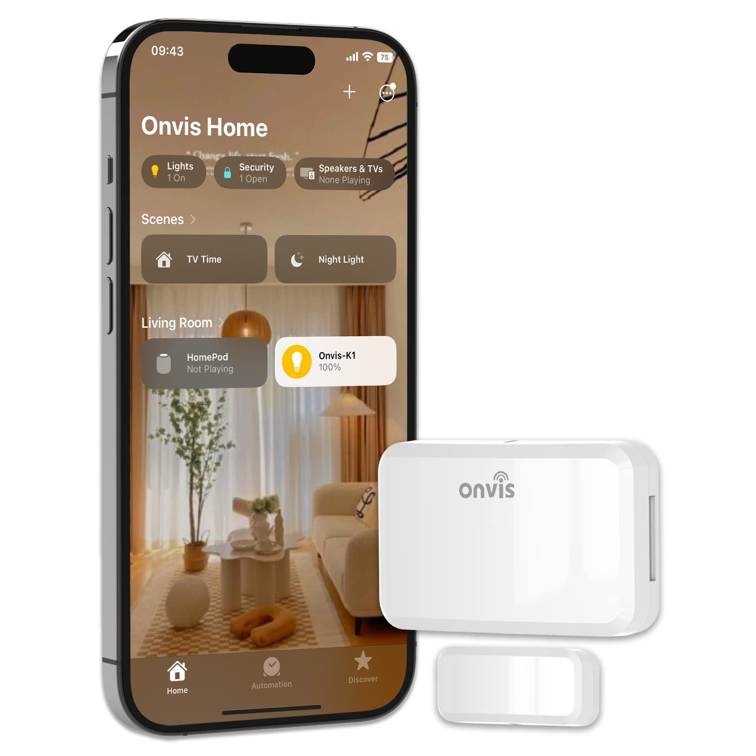 Onvis Smart Door & Window Sensor, Thread-Enabled HomeKit Contact Sensor, Bluetooth Wireless Low Energy , Home Automation, ...