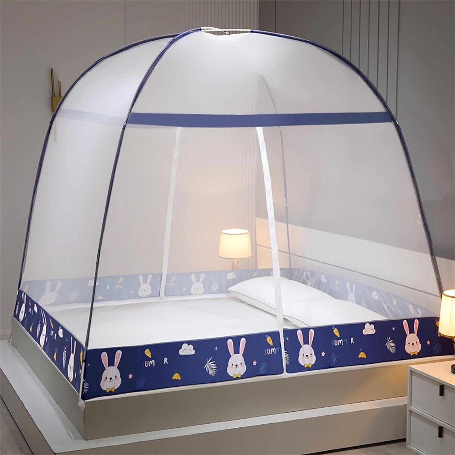 Moskitonetz-Zeltüberdachung for Betten, selbststehendes Zelt for Camping, mit vollständig geschlossenem Netzboden, zusammenklappbar und tragbar(4,1.2m)