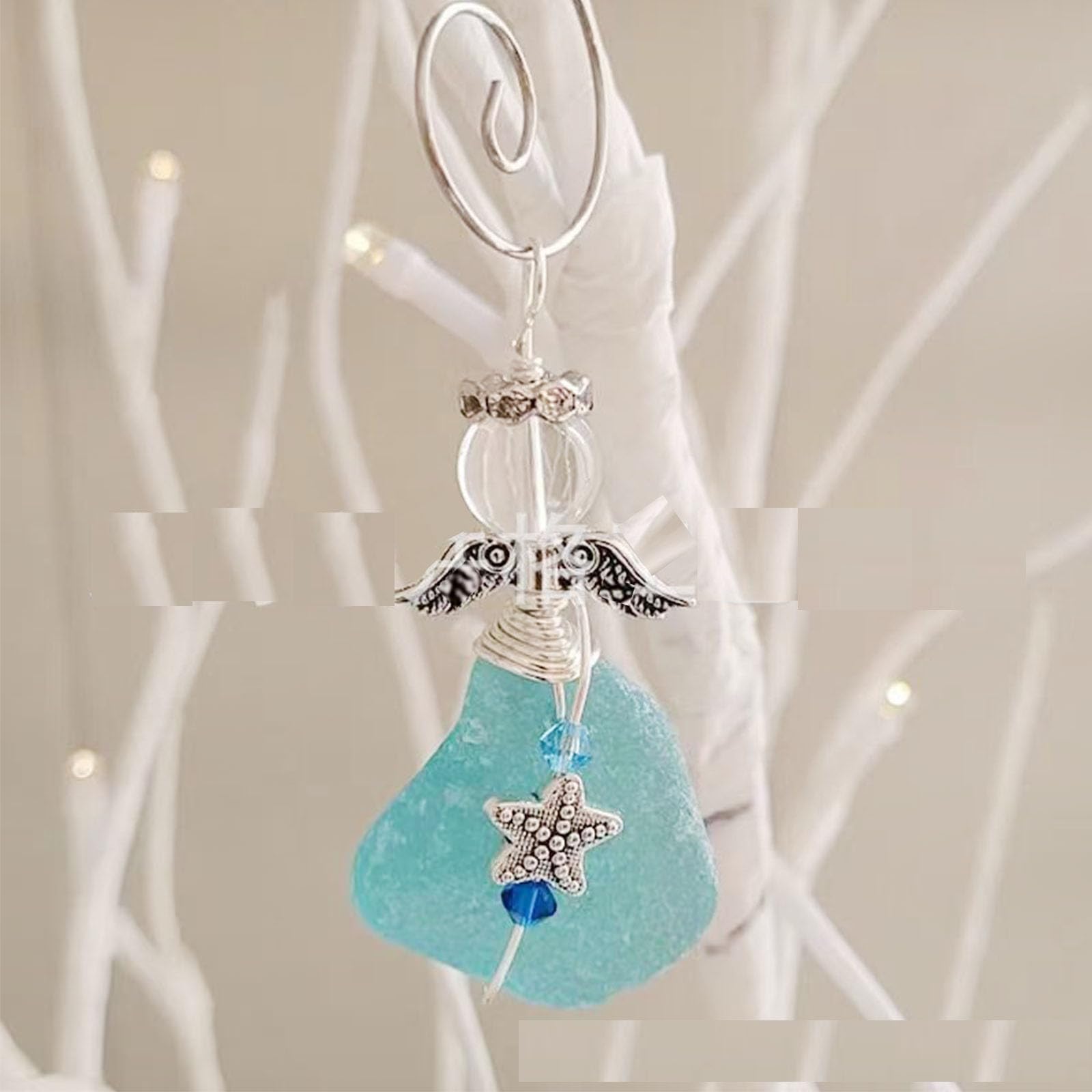 Sea Glass Christmas Tree Ornaments,Sea Glass Christmas Tree,Seaglass Christmas Tree Ornaments,Sea Glass Christmas Tree Pendant (L)