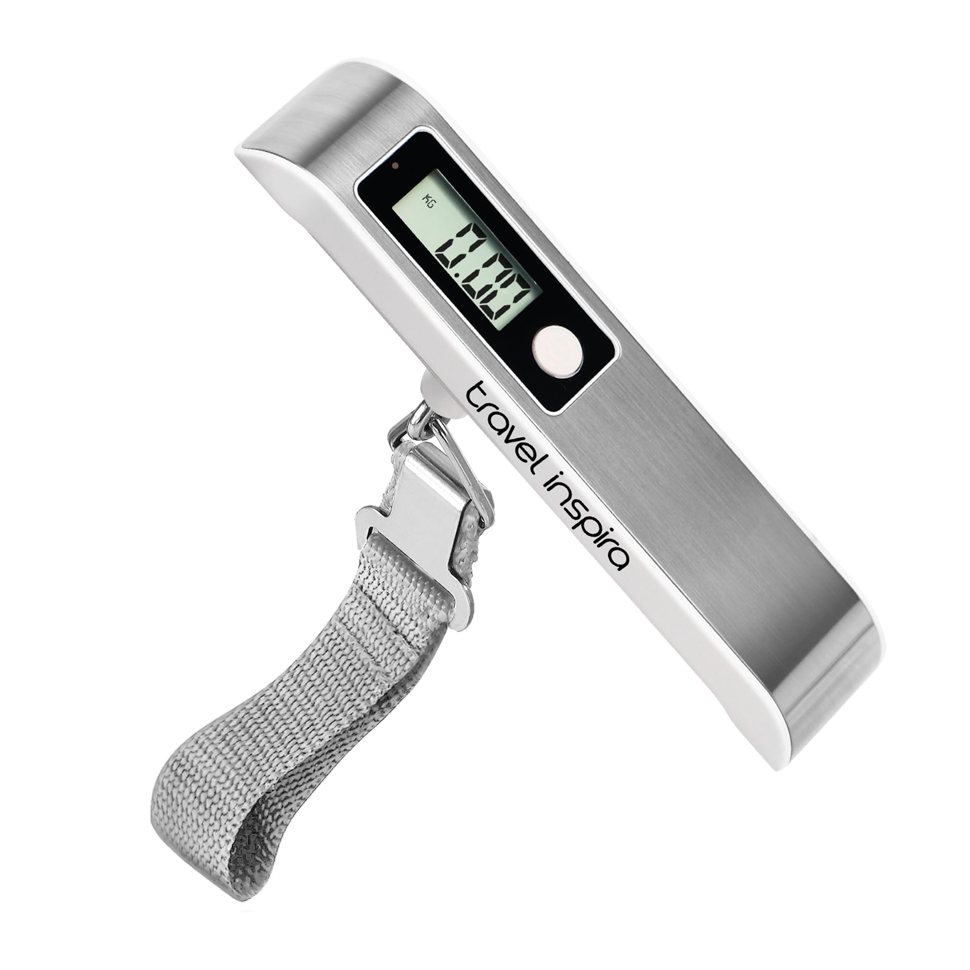 travel inspira Digital Luggage Scale – Portable Hanging Suitcase Weight Scale for Travel, 110 lb Capacity, Backlit LCD Display, Prevents Airport Overweight Fees, Battery Included