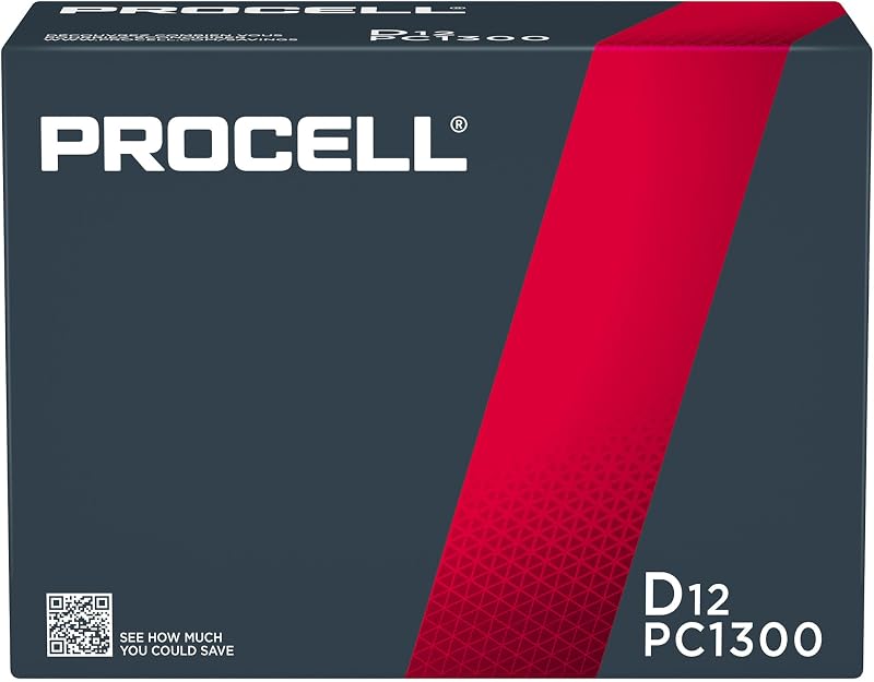 Duracell PC1300 Batería de dióxido de manganeso alcalino Procell D12 de 1,5 V, 12 unidades (paquete de 1) – El embalaje puede variar
