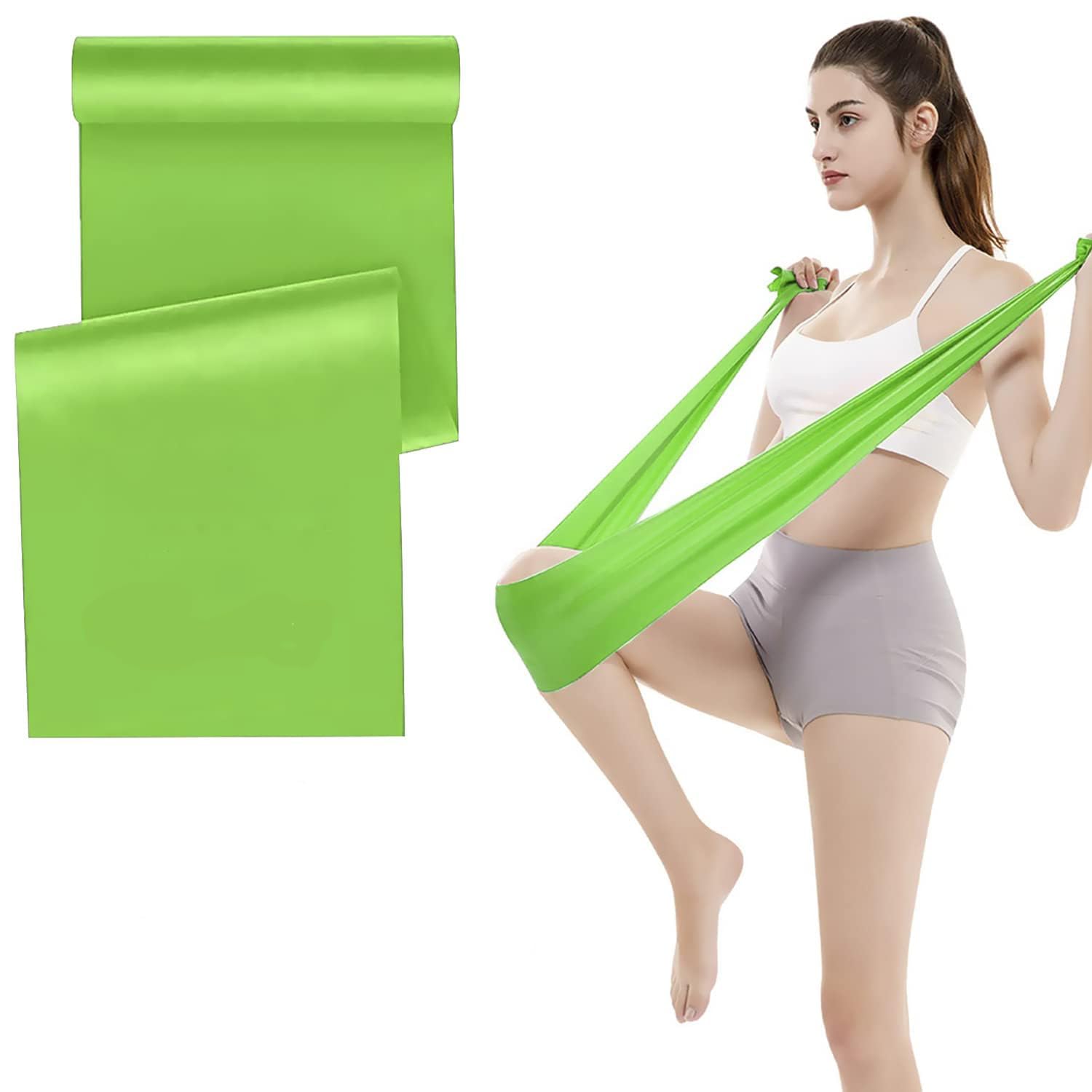 SKYFUN (LABEL) Resistance Therapy Latex Resistance Band Yoga Strap For Warm-Up, Stretching, Cardio, Strength Training, Home Fitness, Exercise, Gym Workout Yoga (Pack Of 1, Green) (B0CFXN9DXG) Amazon Price History, Amazon Price Tracker