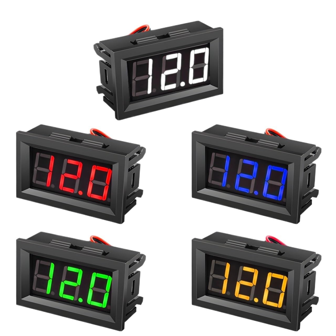 Digital Mini Voltmeter Voltage Display DC 5V to 120V LED Display Panel Voltage Tester Meter Monitor for Electromobile Motorcycle(0-100V Yellow)