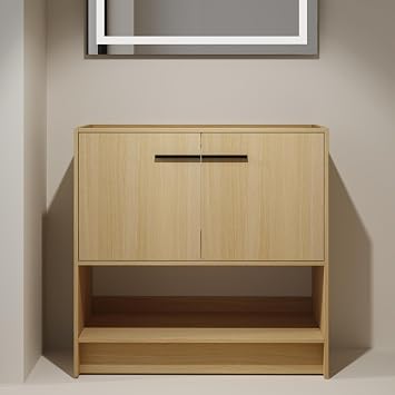 36 Inch Freestanding Bathroom Vanity Without Sink, 36 Floor Stand Cabinet, 2 Soft-Close Doors & Adjustable Shelves, for Bathroom Storage Organization, LVC1336CX