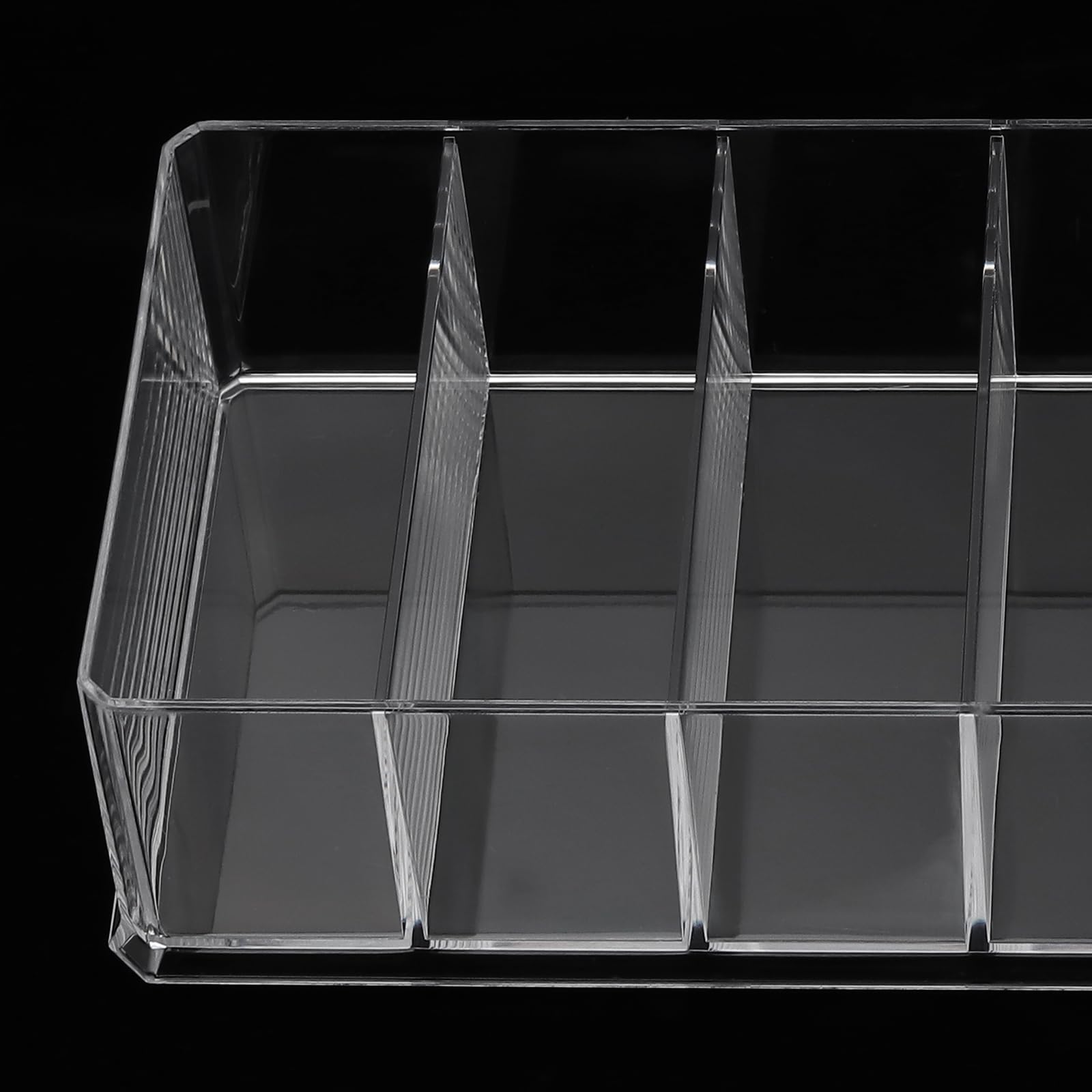 4-częściowy zestaw przezroczystych organizerów na kosmetyki, 25,5 x 9 x 4,6 cm, 8 przegródek, do przechowywania kosmetyków