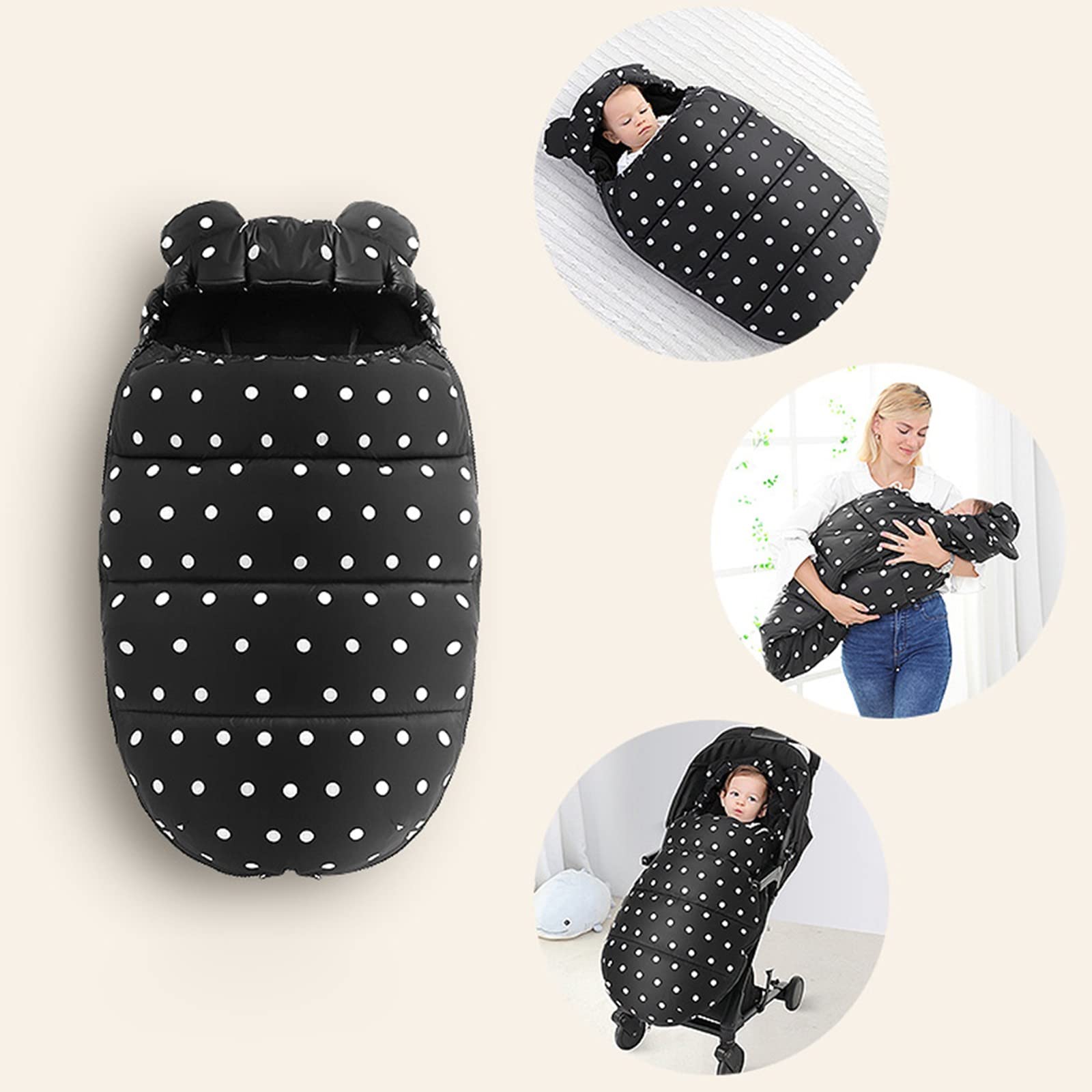 Sacco a Pelo per Passeggino Invernale, Sacco a Pelo Universale per Passeggino, Caldo Velluto Spesso Impermeabile Antivento Staccabile, per Passeggino, Carrozzina