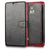 Galaxy Note 4 Case Wallet,Mulbess [Layered Dandy][Vintage Series][Black] - [Ultra Slim][Wallet Case] - Leather Flip Cover With Credit Card Slot for Samsung Galaxy Note 4 SM-N910