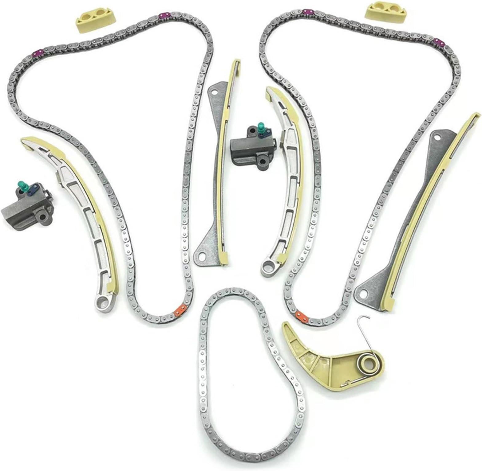 A-Premium Set Of 11PCS Engine Timing Chain Kit W/Tensioner & More [fit DOHC, 4Cyl 2.0L] Compatible With Ford Focus 2005-2011, Transit Connect 2010-2013 & Mazda 3 2004-2013, MX-5 Miata 2006-2010, Sets - View #12