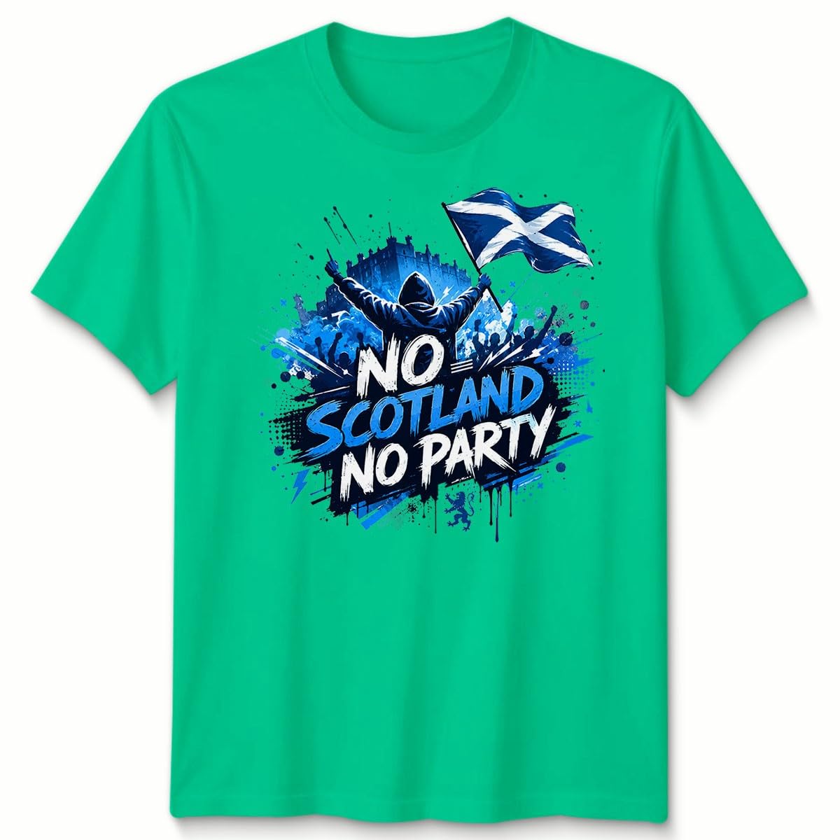 No Scotland No Party Unisex Football T Shirt Game Day 2026 Scotland Soccer Fans Foooty Tee Gift 9-11 Years Kelly Green