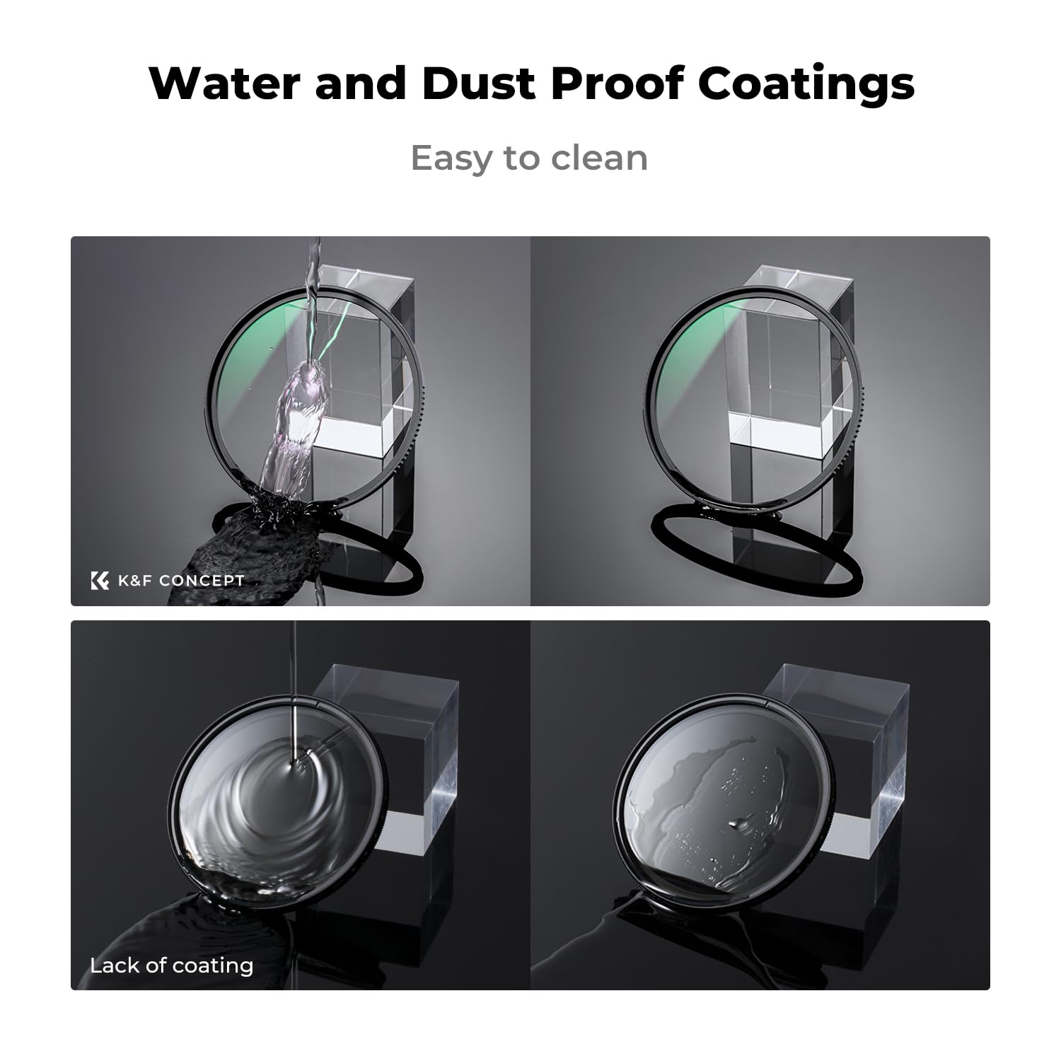 K&F Concept Zestaw filtrów UV 77 mm i filtra polaryzacyjnego CPL, MRC HD, antyrefleksyjna, odporna na zarysowania, wielowarstwowa, z osłoną obiektywu (seria Nano-X)