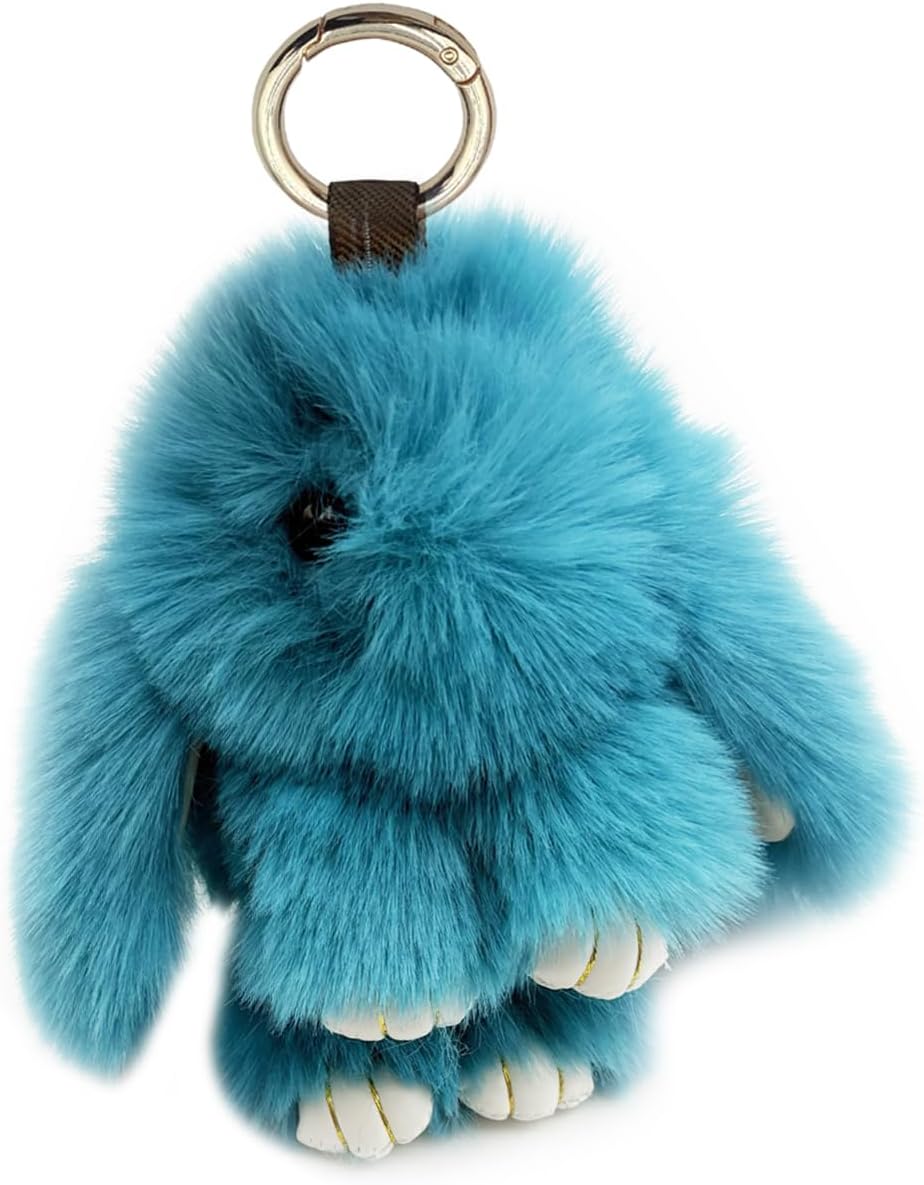 Unpafcxddyig Bunny Keychain Rex Rabbit Fur Keychain Car Handbag Keyring