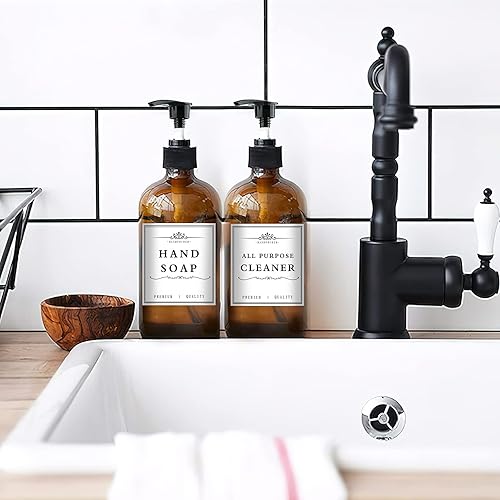 Miniatura 7 de 12 PCS Waterproof Soap Labels for Glass/Plastic Bottles, Farmhouse Bathroom/Kitchen Hand Soap Dispenser Label Stickers, Removable Cleaning Labels