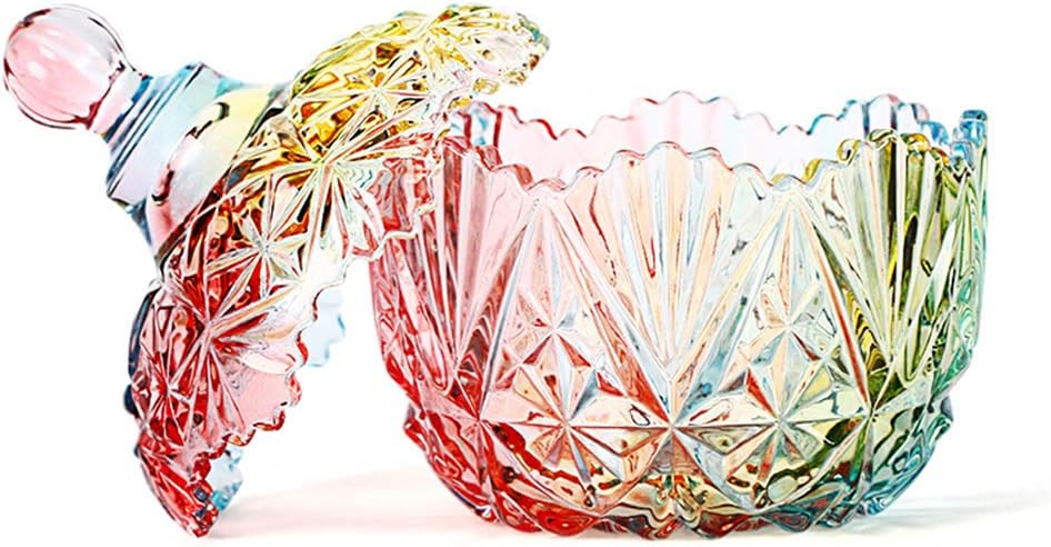Danmu Colorful Glass Storage Jar with Lid, Candy & Cookie Jar, Jewelry Box, Buffet & Biscuit Containers (260ml / 9oz) - Image 3