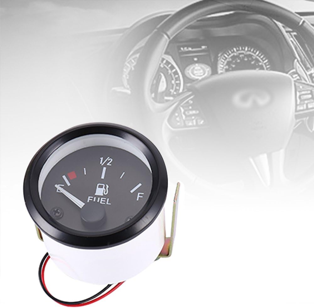 Marine Fuel Gauge Car 2" 52mm Gas Tank Fuel Fuel Level Gauge Meter with Fuel Sensor E-1/2-F Pointer Universal Kit for Car Boat Marine