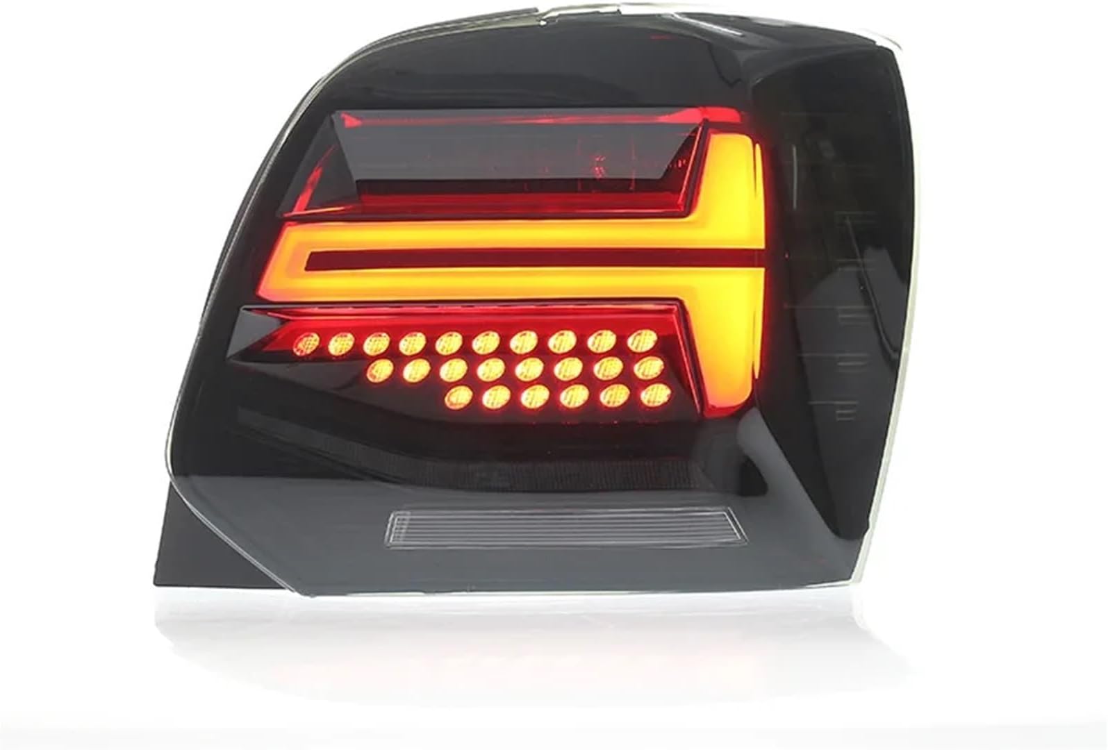 LED Tail Lights Compatible with VW Polo 6R 6C GTI 2011 2012 2013-2018 Dynamic Animation Sequential Turn Signal Rear Lamps Assembly(Black taillight)