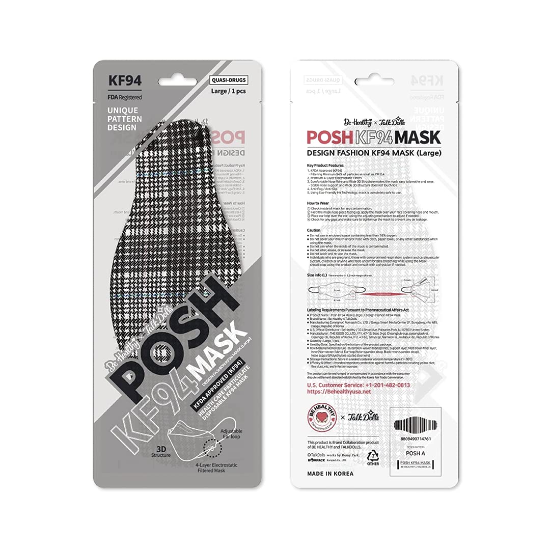 [Pack of 10] Posh KF94 Mask - Manhattan (A03) (MADE IN KOREA)