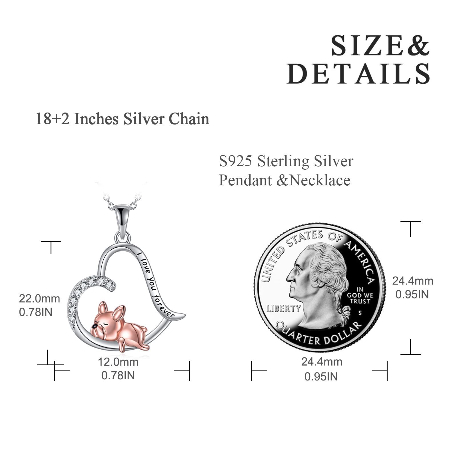 VONALA Französische Bulldogge Faultier Fuchs Anhänger kette, 925 Sterling Silber Halskette Schmuck Geschenk für Damen Mädchen