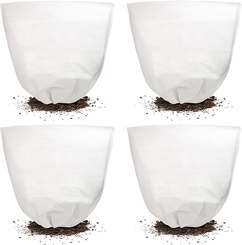 Svepndic Paquete de 4 cubiertas de invierno para plantas de protección contra la congelación, bolsa protectora de plantas reutilizables de 39 x 39