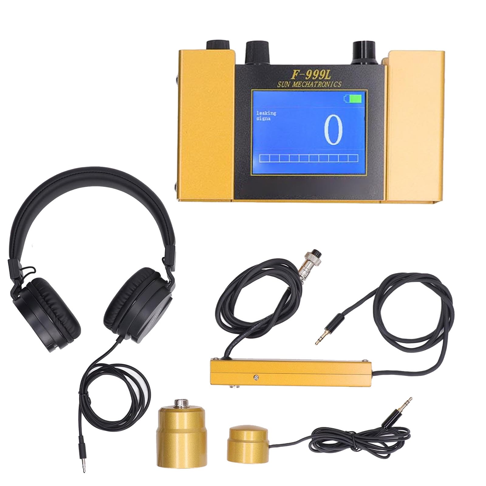 SHAHRYAR Detector De Fugas De Agua En Tuberías,Sensor Geófono De Fuga De Agua Eléctrica,Pantalla Digital,Incluye Sensor Y Asa,Incluye Auriculares,para Inspección De Tuberías