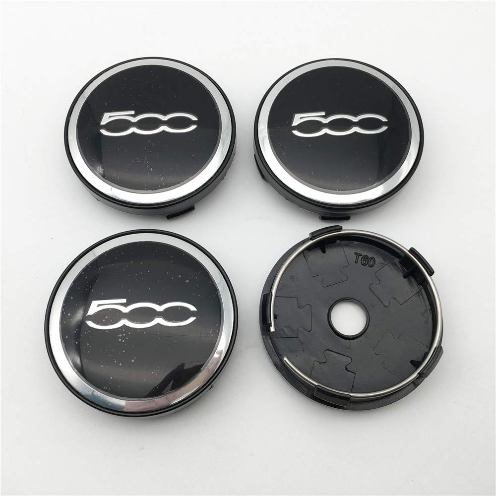 Buy Forten 4pcs FIAT 500 alloy wheel center CAP Nuts and bolt covers with black base 5cc 60mm