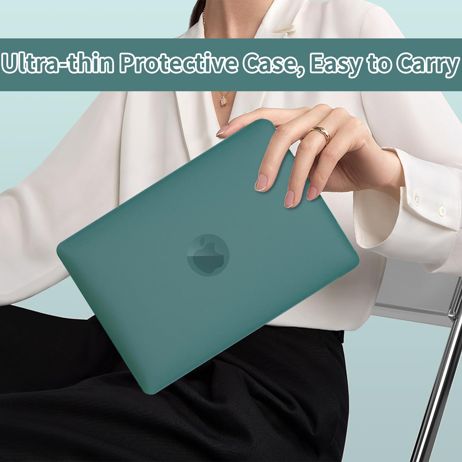 Custodia Compatibile con MacBook Pro 14 Pollici M5 M4 M3 M2 M1 Pro/Max (2026-2021) A3426 A3427 A3434, con Supporto Funzione Plastica Protezione Cover, Custodie Rigide (Verde)