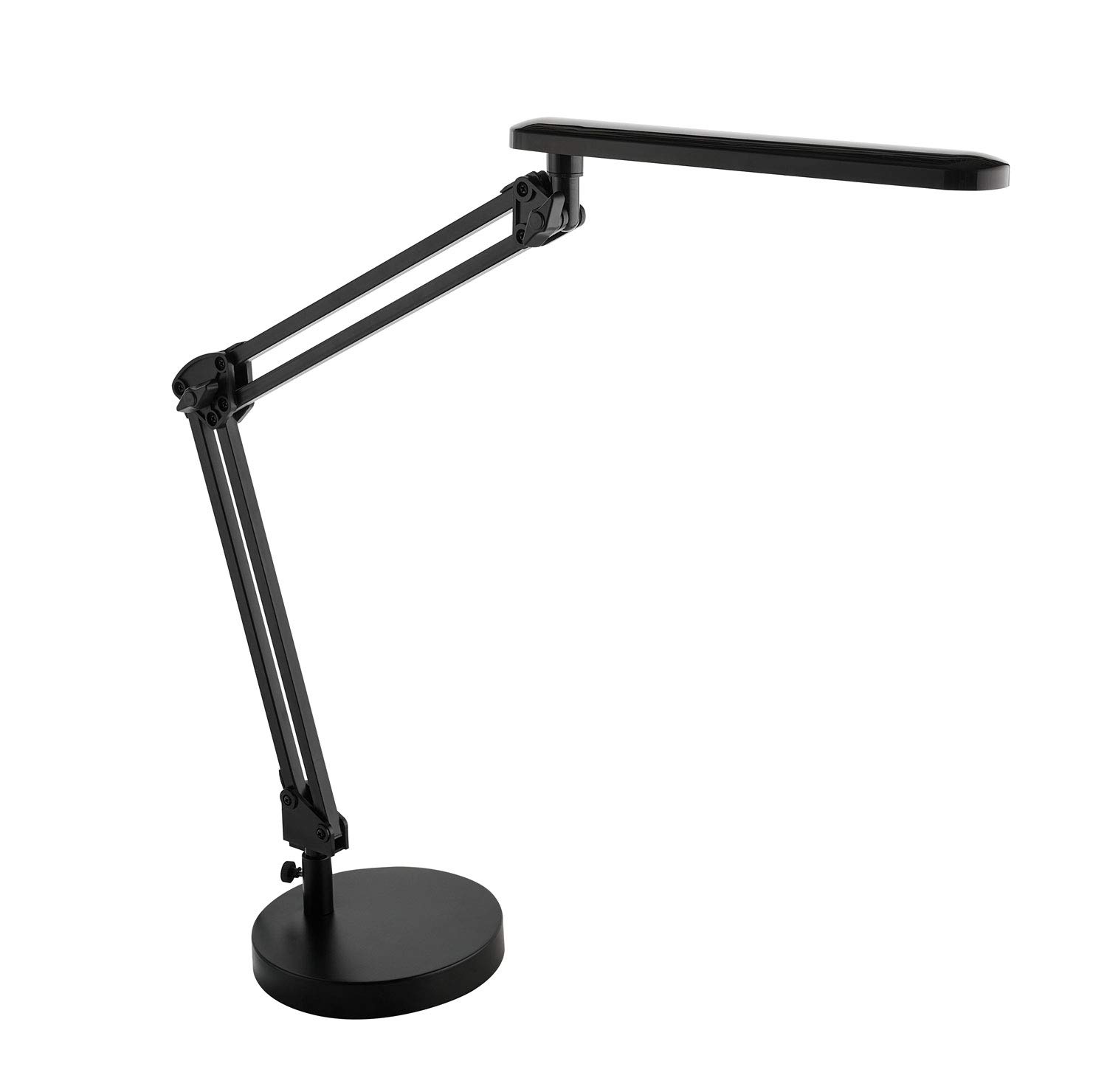 Alco-Albert - LED Schreibtischlampe mit Doppelarm 20 LEDs 7W schwarz | Tischleuchte mit Standfuß und einstellbarem Doppelarm für flexible Lichtausrichtung am Arbeitsplatz
