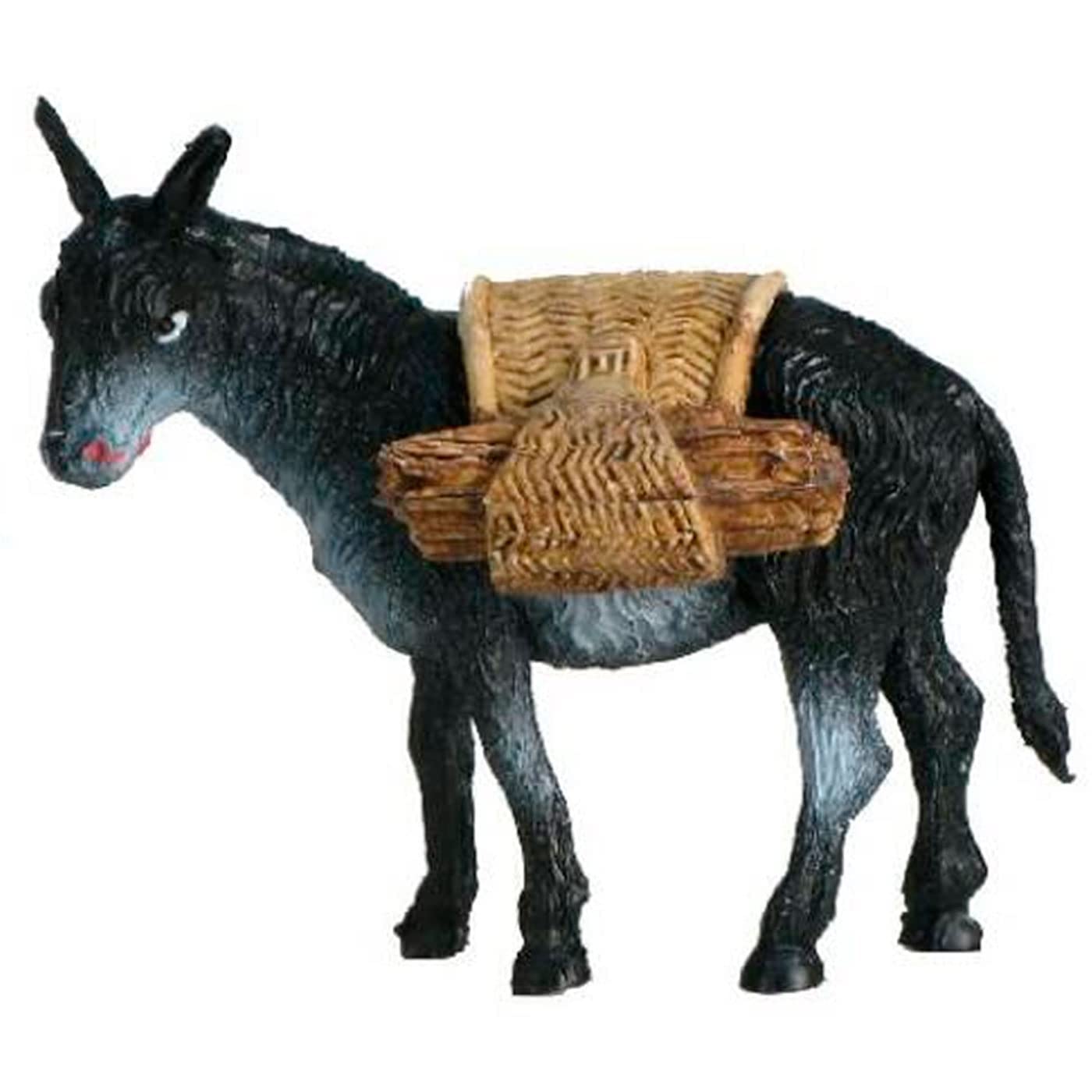 Acan Tradineur - Burro de Carga para Belén, durexina, Figura Decorativa de Animal para Nacimiento, Pesebre, Adorno Artesano, Tradicional, Navidad, 8 x 9,5 x 5,5 cm, Modelo Aleatorio