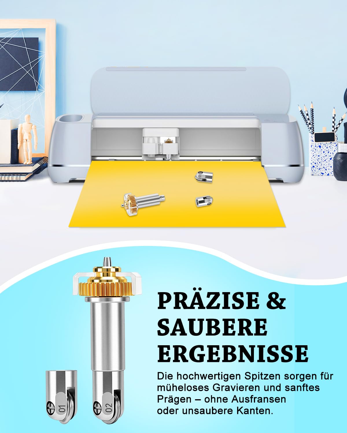 UCEC Zestaw rowków do Cricut Maker 4/3 – pojedyncze i podwójne koło punktowe z obudową – idealne do zakładanych linii na kartach, pudełkach prezentowych i dekoracji domu 3D – czyste i precyzyjne