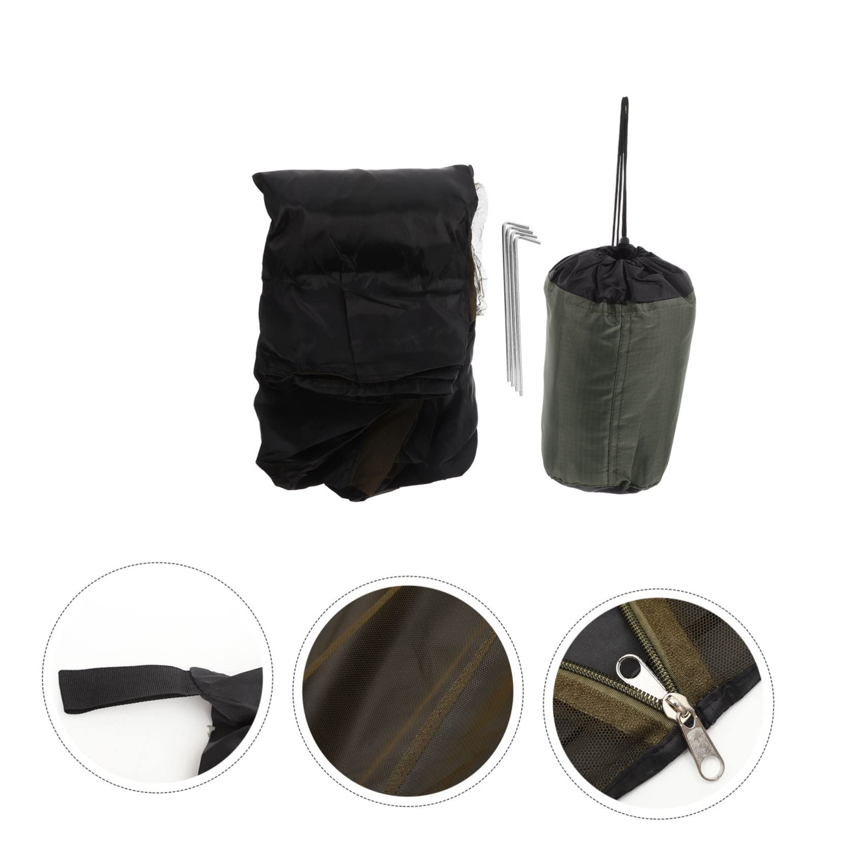 Mosquitera Camping Individual con Puerta de Cremallera Ligera y Portátil para Exterior con Piso y Clavijas de Sujeción para Acampada y Viaje