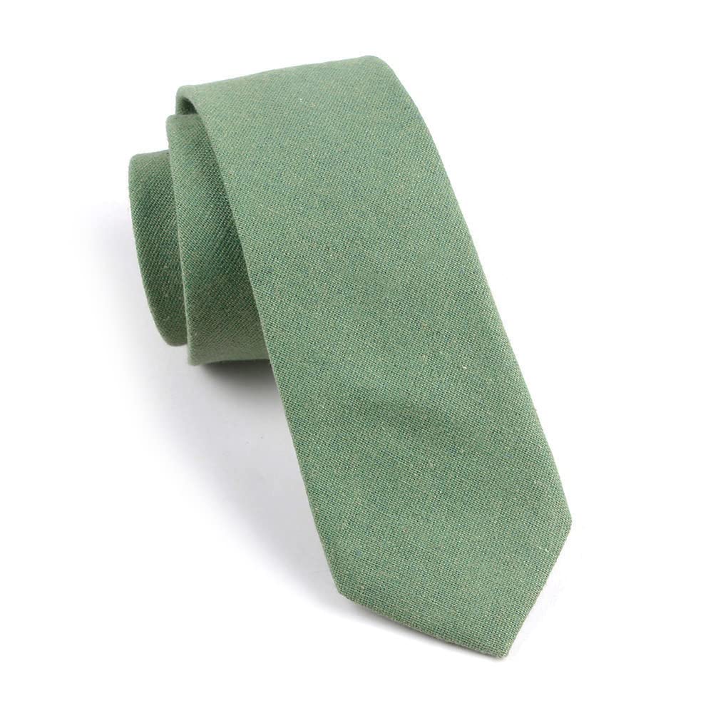 Secdtie Men's Skinny Tie Fashion Causal Cotton Floral Printed Linen Necktie