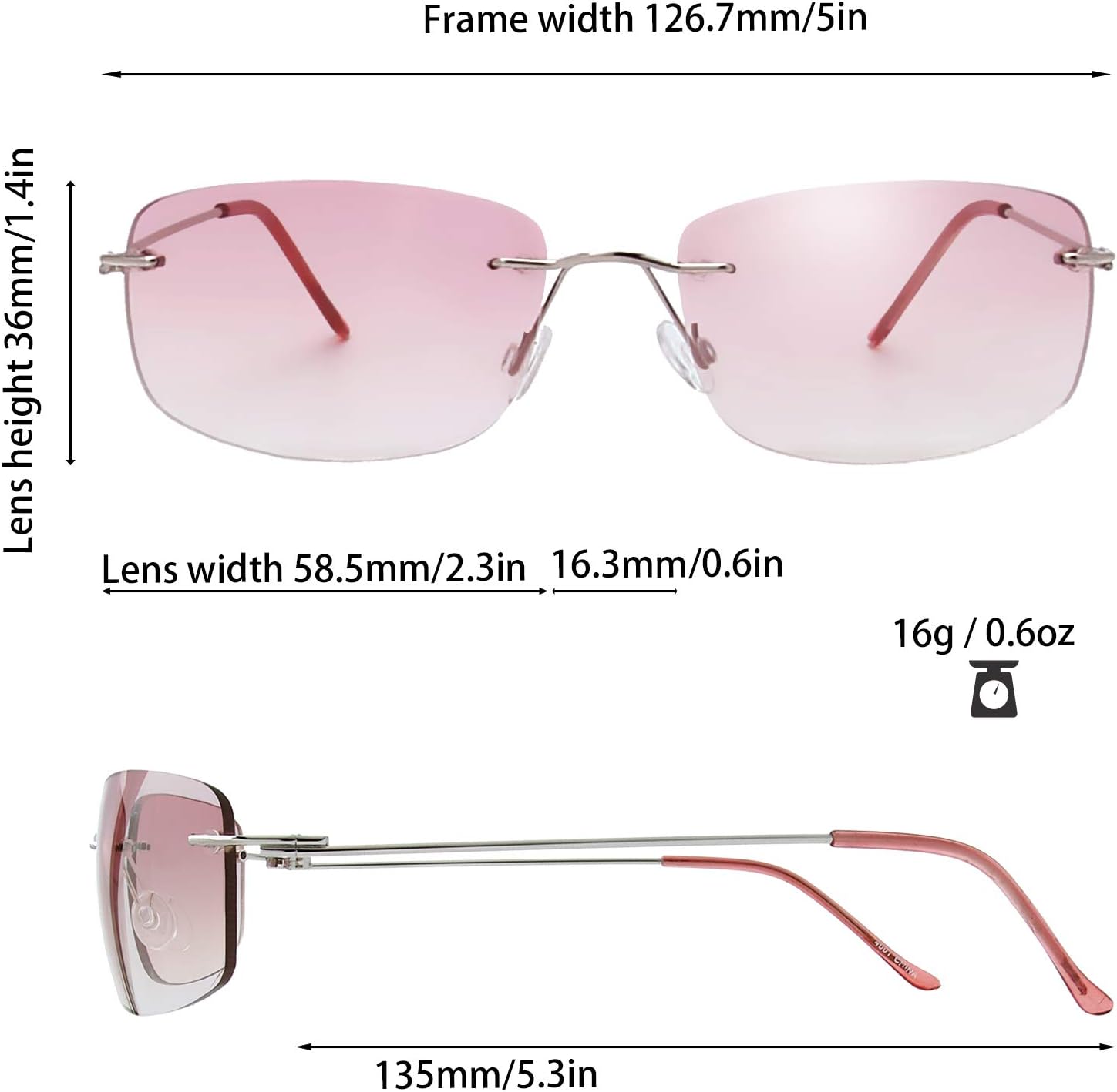 The Fresh Minimalist Small Rectangular Sunglasses Clear Eyewear - Exquisite Packaging - Image 2