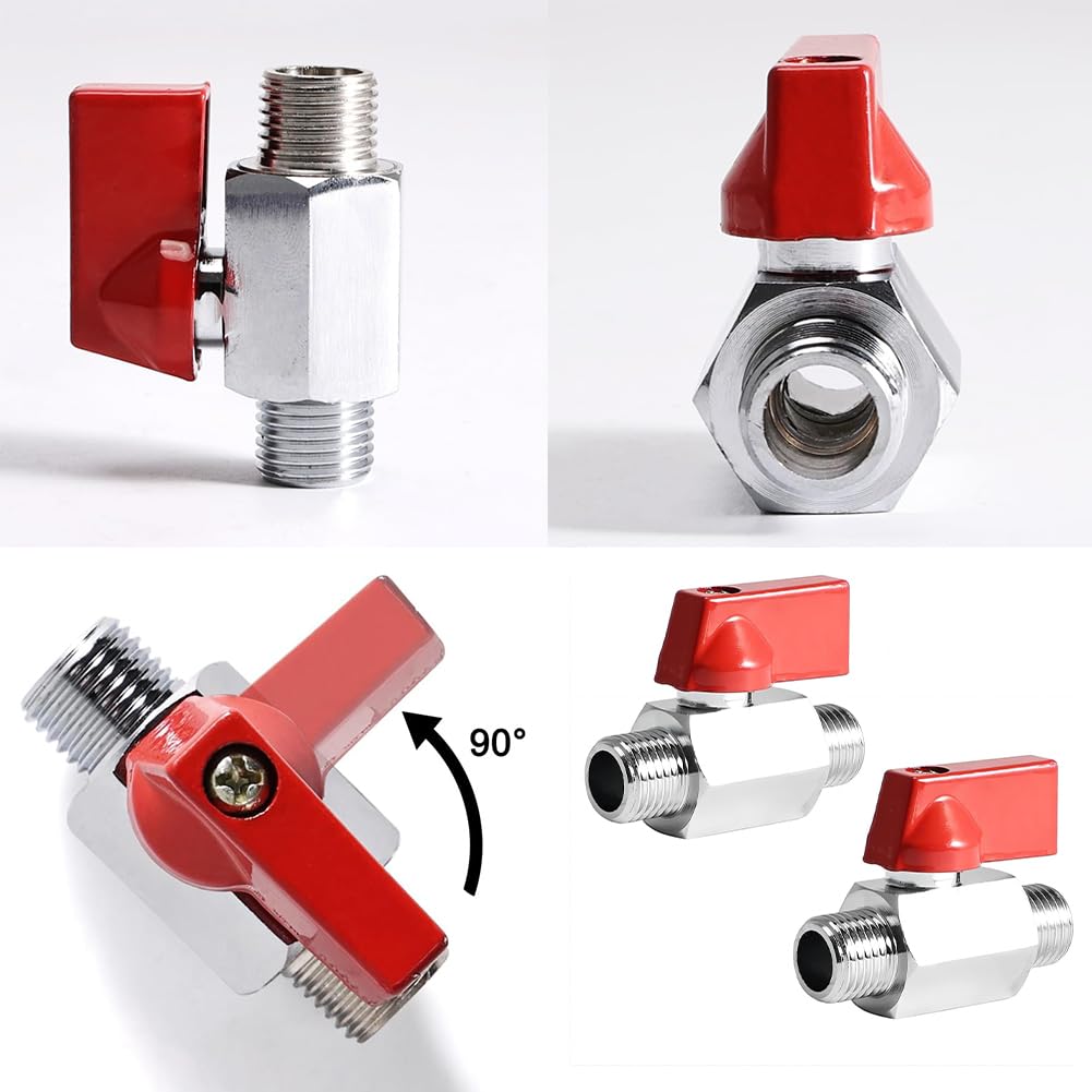 Mini Vanne À Bille 1/2 Pouce, 2 Pièces Vanne À Sphère Mâle 1/2", Robinet À Tournant Sphérique Inox, Mini Vannes Arret, Pour L'eau, L'huile, Le Gaz, Raccord De Plomberie