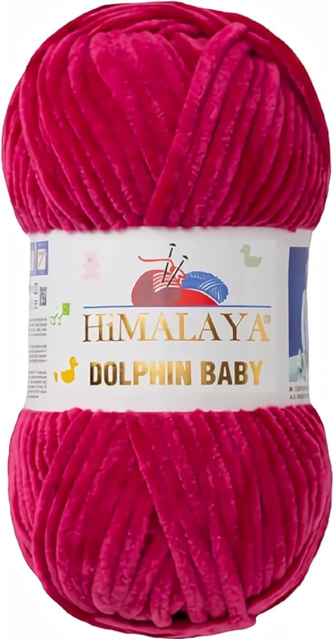 Himalaya Dolphin Baby Yarn Each Skein 100gr 120m Super Bulky Yarn for Knitting&Crocheting Ideal for Cardigans Shawls Blankets Hats and Home Textiles (1, 80310 Magenta)