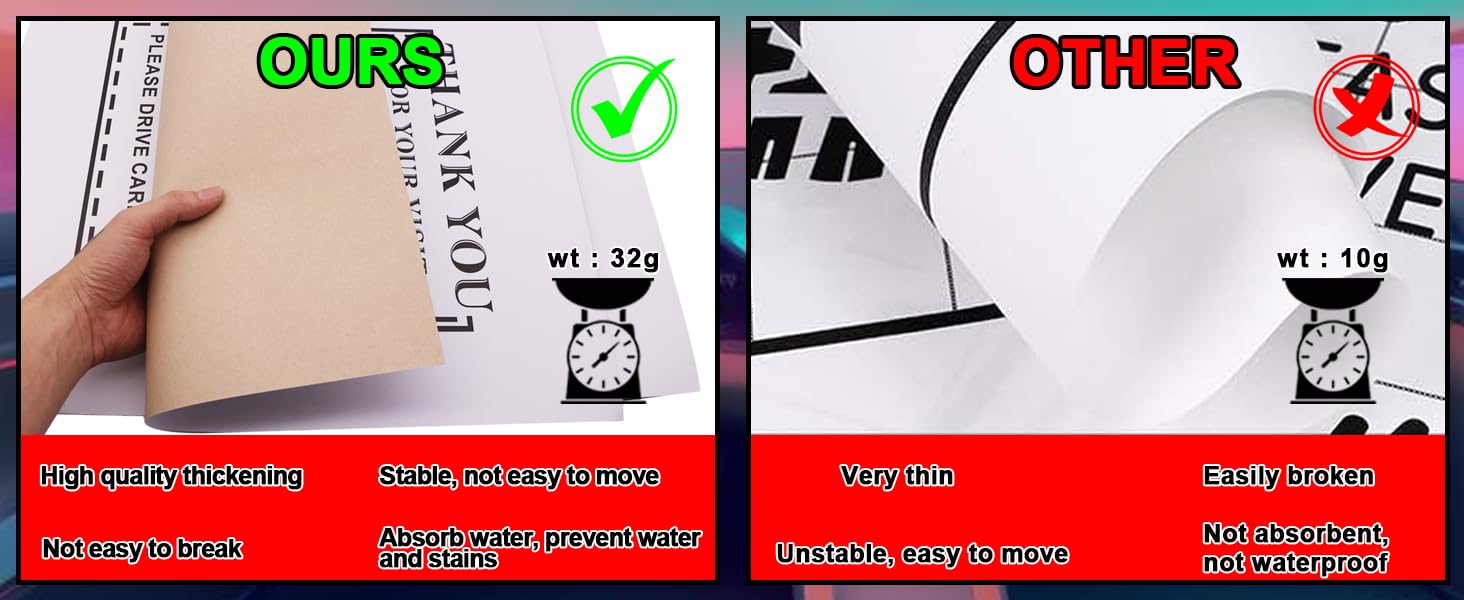 RUENXG White Car Paper Floor Mats 12Pcs Temporary Cars Floor Protector Vehicles Disposable Floor Pads Thank You Mats — view 3