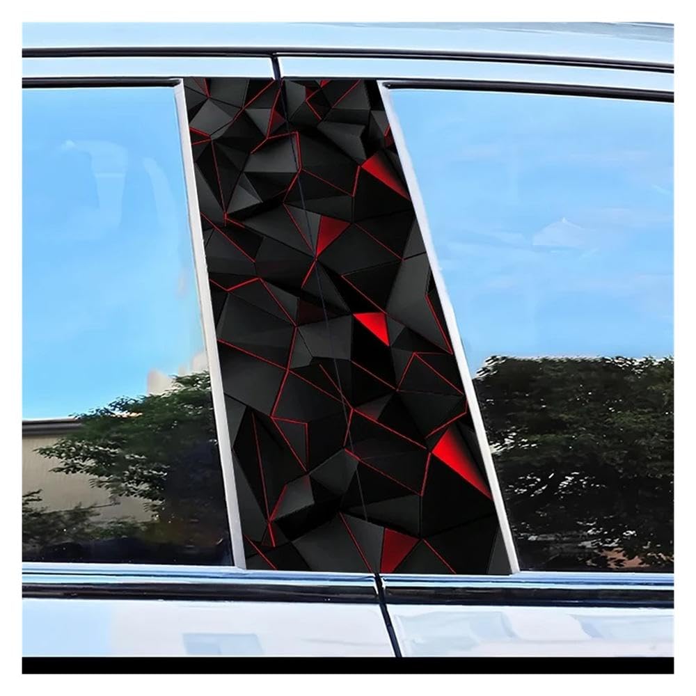Auto Accessory 2pcs Car Center Pillar Stickers Geometric Pattern Scratch Protection